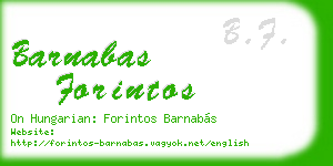 barnabas forintos business card