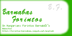 barnabas forintos business card